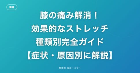 膝の痛み解消!効果的なストレッチ種類別完全ガイド【症状・原因別に解説】